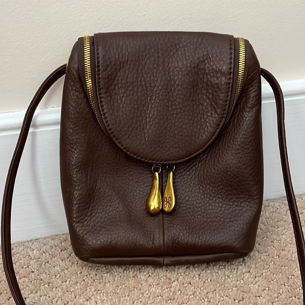 Hobo Fern brown leather crossbody bag